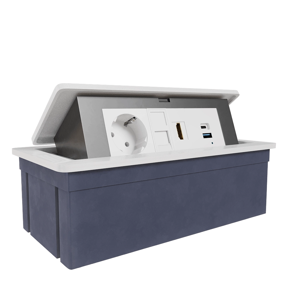 Maxlight – Desktop built-in retractable socket block 6 mod DDSB6RW 3D Model