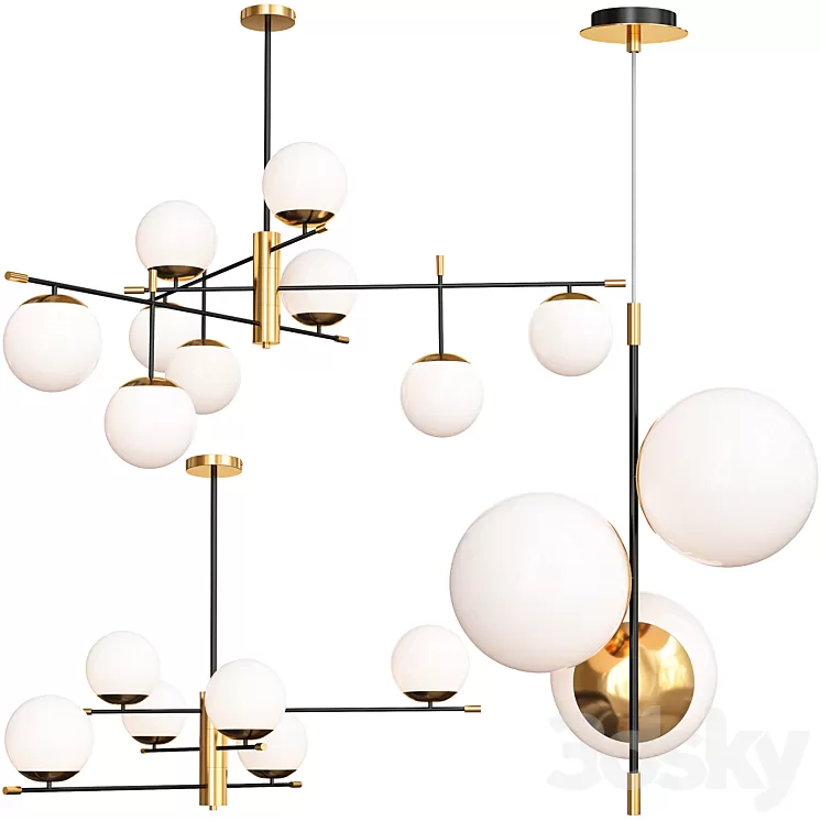 Maytoni Nostalgia Chandelier Set 3D Model Maytoni Nostalgia Chandelier Set 3D Model