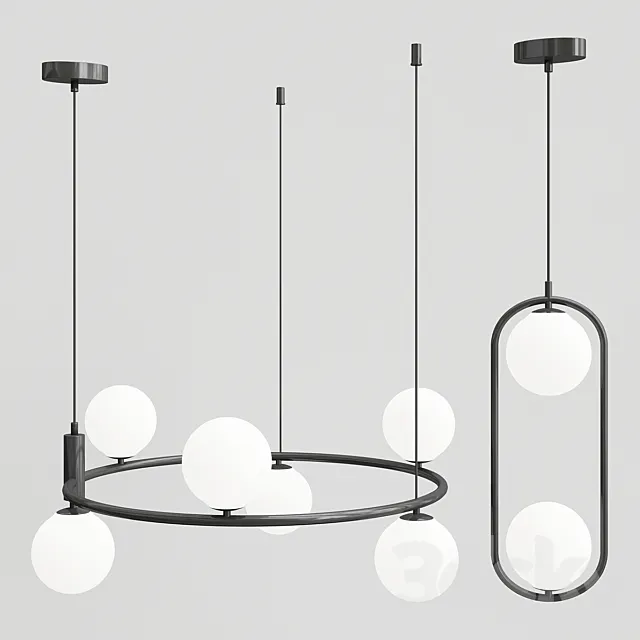 Maytoni Ring set Chandeliers 3D Model