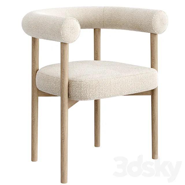 Mazz Boucle Dining Chair by Leanne Ford 3D Model