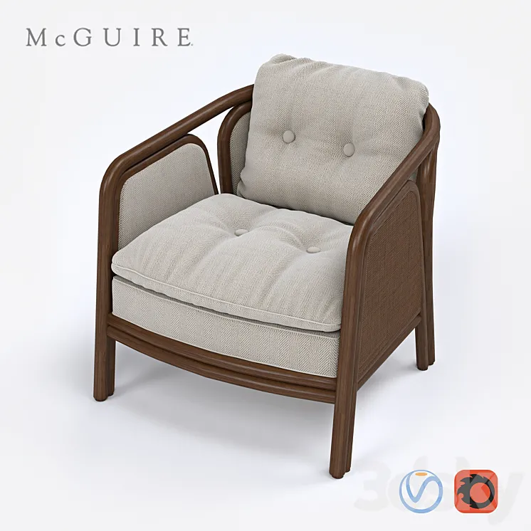 McGuire: Barbara Barry Ojai Lounge Chair 3D Model Free Download