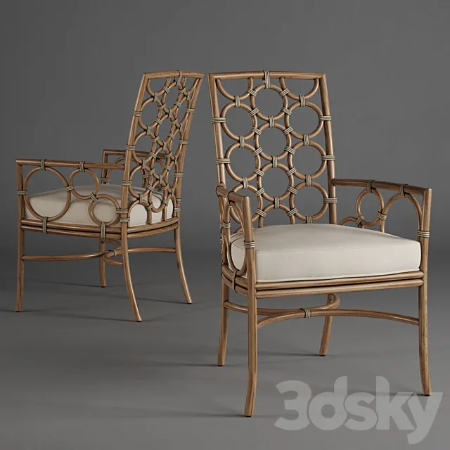 McGuire – Laura Kirar Dining Arm Chair M-281 3D Model McGuire – Laura Kirar Dining Arm Chair M-281 3D Model