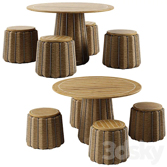 Mcguire Satsuma dining set 3D Model