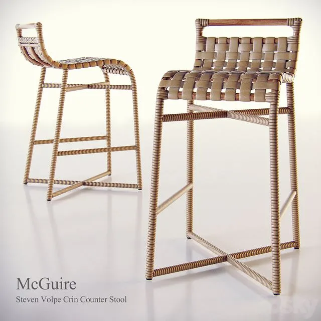 mcguire STEVEN VOLPE CRIN COUNTER STOOL 3D Model