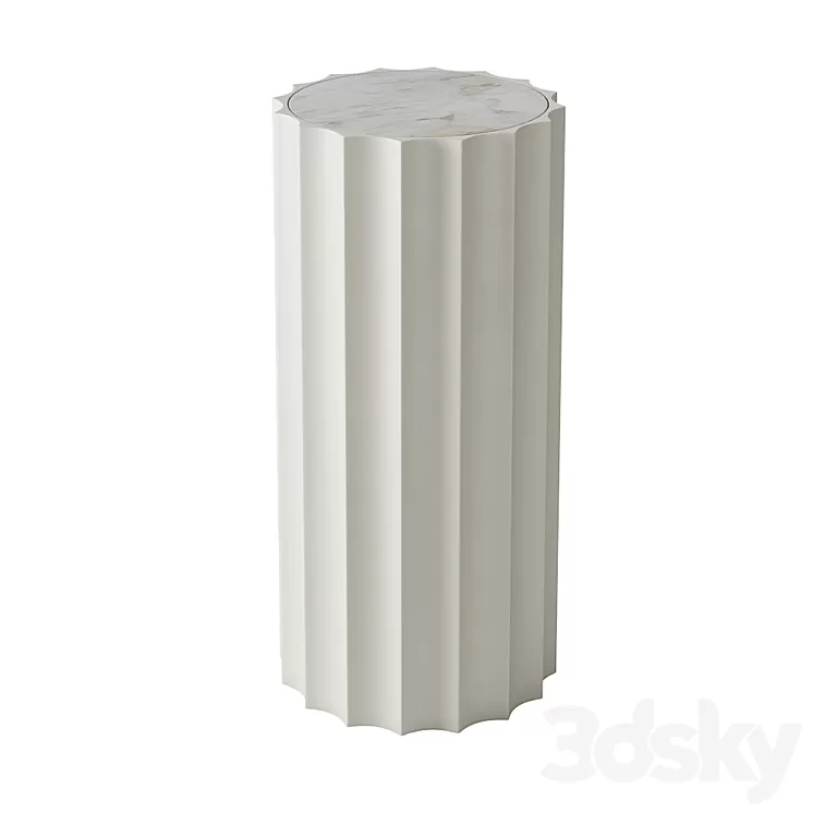 [3DSKY] Travertine Cane End Table (Crate And Barrel) 3D Model