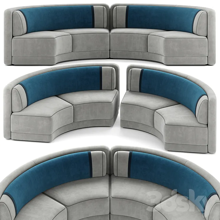 MD Round Sofa 003 3D Model Free Download
