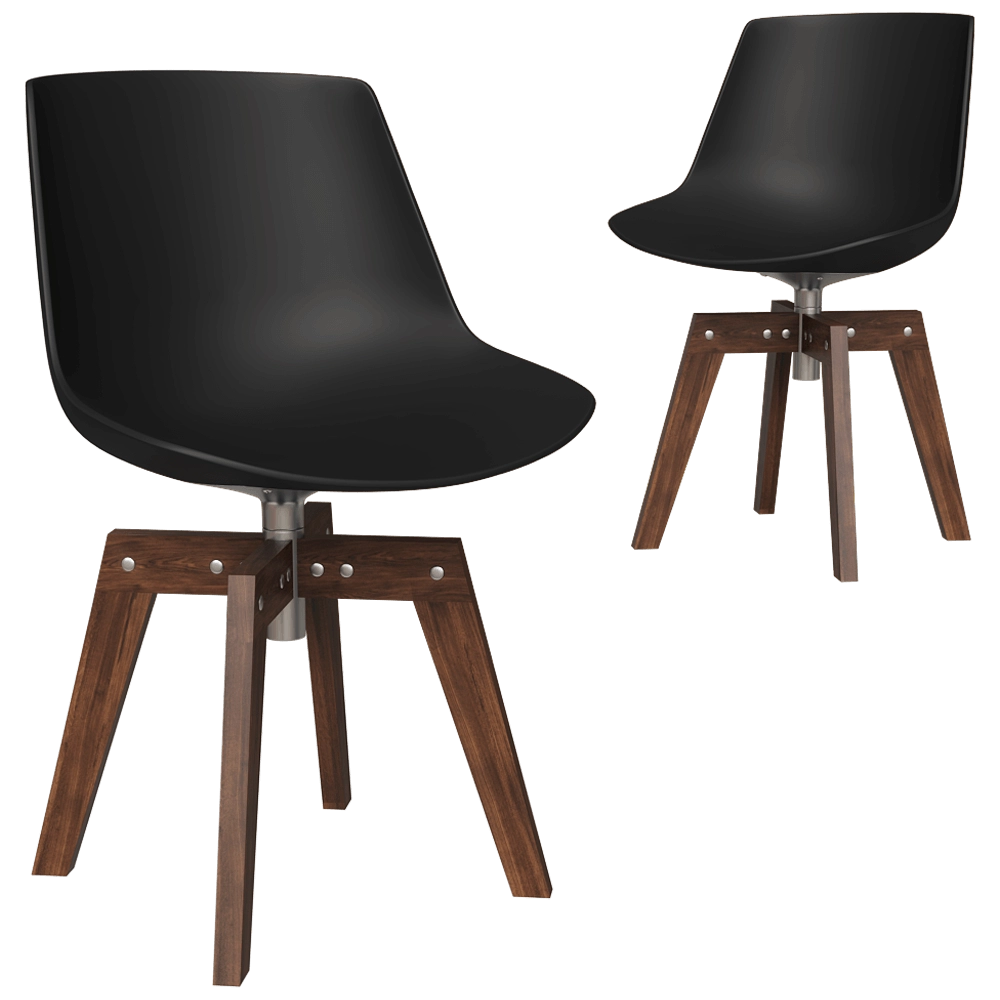 MDF Italia – Chair Flow 4 legged wood base 3D Model