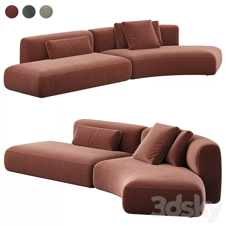 MDF ITALIA Cozy Curve Sofa 3D Model Free Download