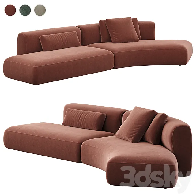 MDF ITALIA Cozy Curve Sofa 3DModel MDF ITALIA Cozy Curve Sofa 3DModel