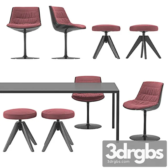 Mdf italia – flow chairs and tense table 2 3D Model Download