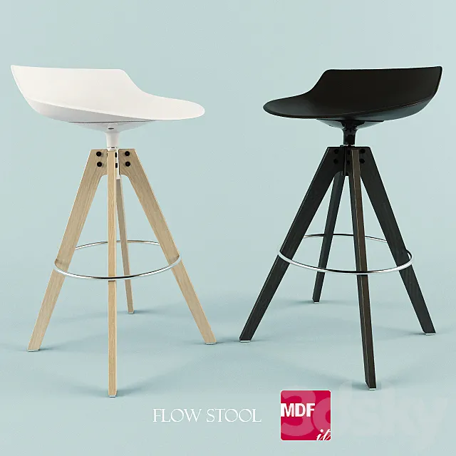 MDF Italia FLOW STOOL 3D Model MDF Italia FLOW STOOL 3D Model