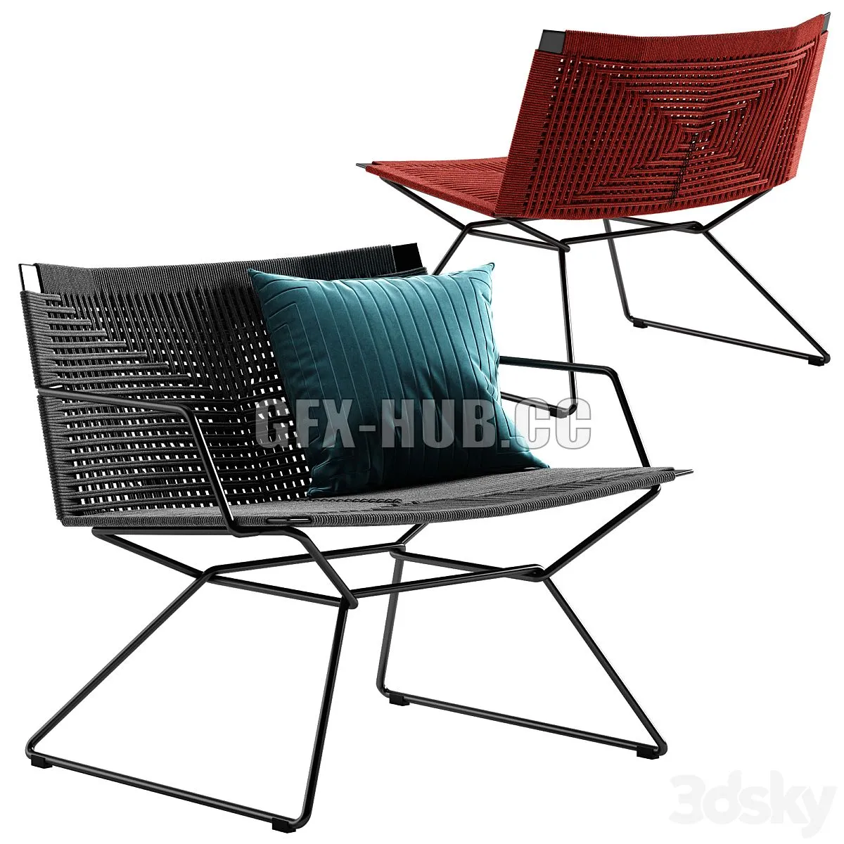 MDF Italia Neil Twist armchair 3D Model