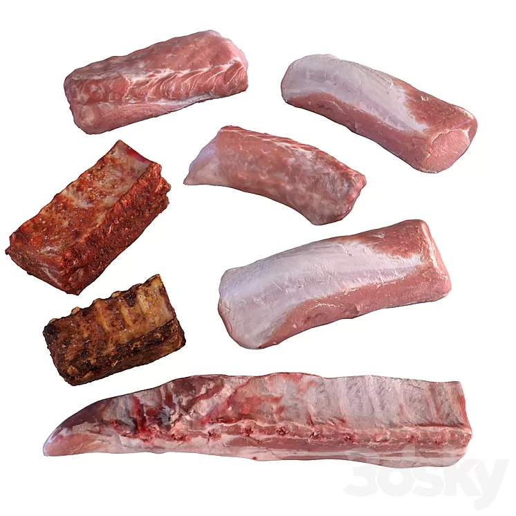 Meat Set 3D Model Free Download
