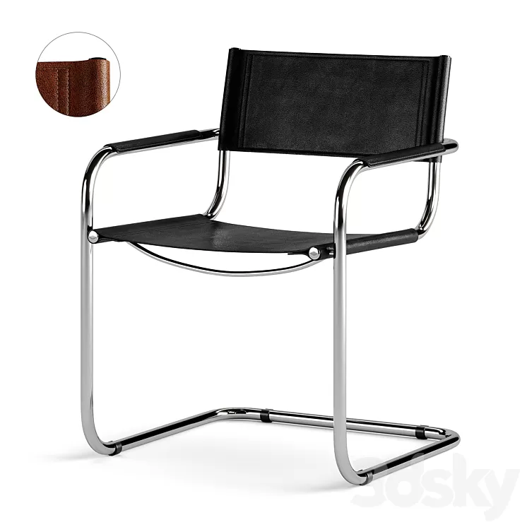 Meccanica chair with armrests by Mantellassi 1926 3D Model Free Download