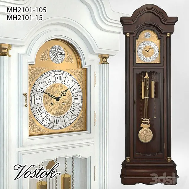 Mechanical floor watch Vostok МН 2101-15 105 3D Model Mechanical floor watch Vostok МН 2101-15 105 3D Model