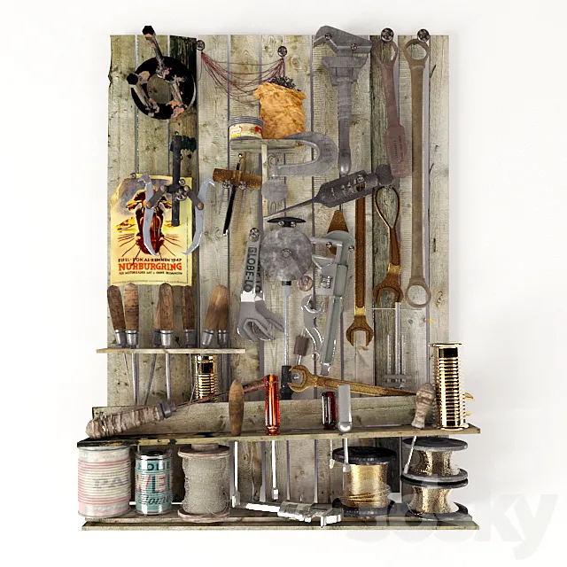 Mechanical Garage Tools 3D Model