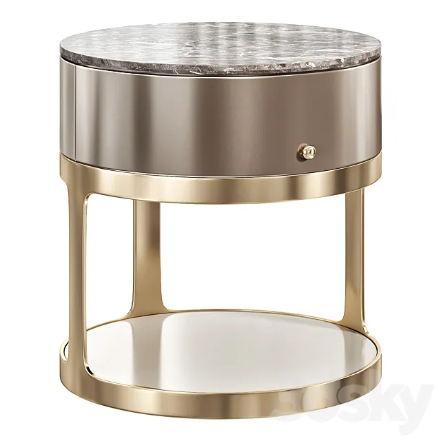 MEDALLION BEDSIDE TABLE by luxurylivinggroupv 3D Model