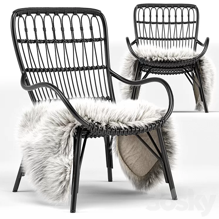 Medan Graphite Lounge Chair 3D Model Medan Graphite Lounge Chair 3D Model