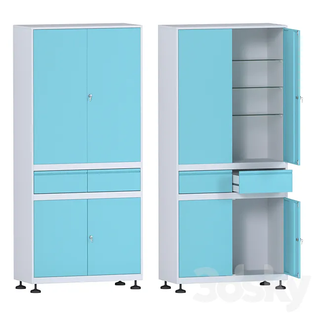 medical cabinet Rommel 3D Model medical cabinet Rommel 3D Model