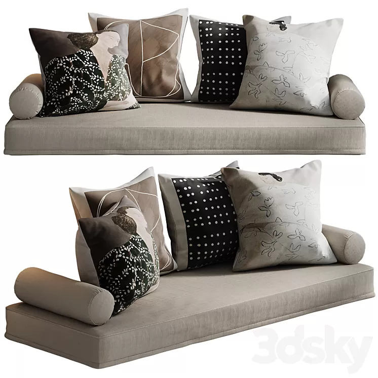 Medici pillow set 3D Model Free Download