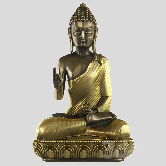 Meditating Buddha with lotus flower 3DModel Meditating Buddha with lotus flower 3DModel