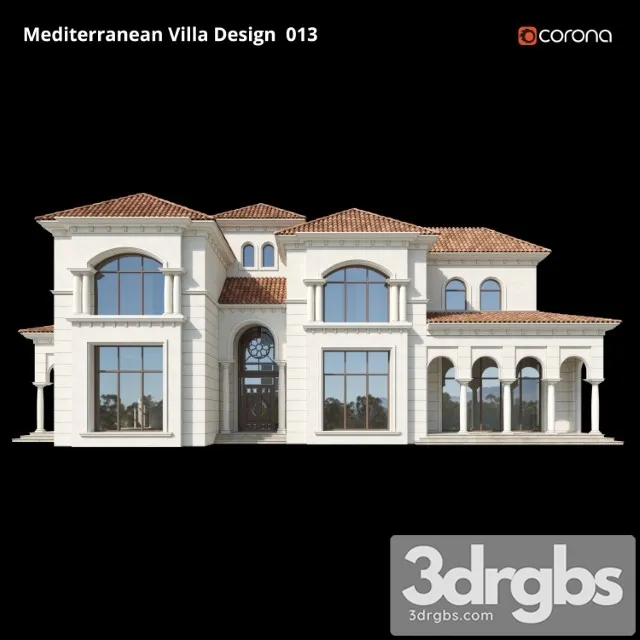 Mediterranean Villa Design 013 3D Model Download