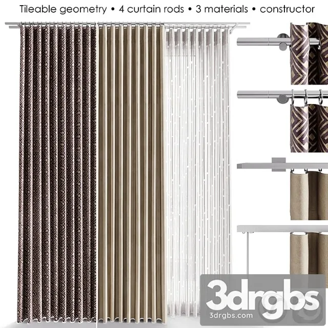 Medium curtain constructor 3D Model Download