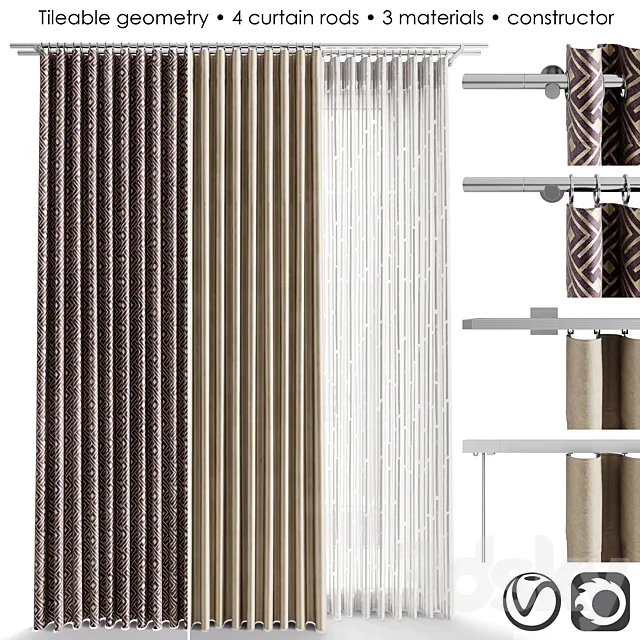 Medium Curtain Constructor 3DModel Medium Curtain Constructor 3DModel