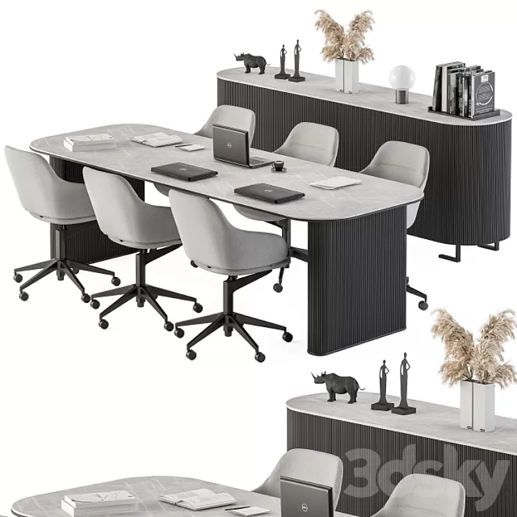 Meeting Table Black and Gray – Office Furniture 234 3D Model Meeting Table Black and Gray – Office Furniture 234 3D Model