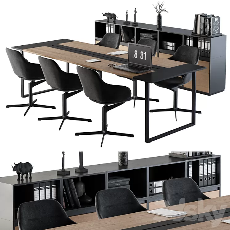 Meeting Table with office chair 06 3D Model Meeting Table with office chair 06 3D Model