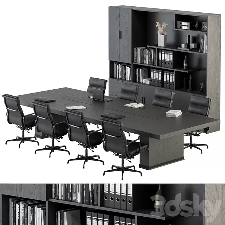 Meeting Table with office chair 08 3D Model Meeting Table with office chair 08 3D Model