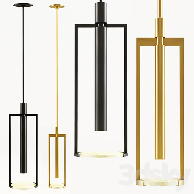 Melange Small and Medium Floating Disc Pendant 3D Model