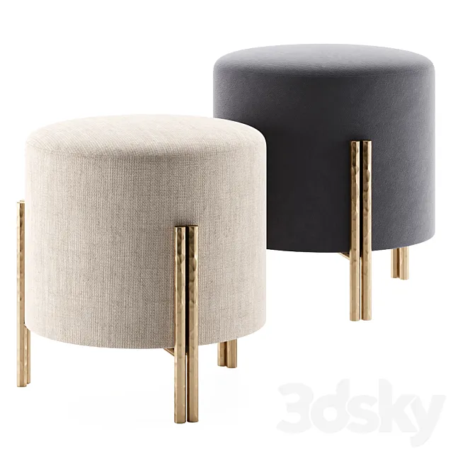 MELANGE | Stool by kelly wearstler 3D Model MELANGE | Stool by kelly wearstler 3D Model