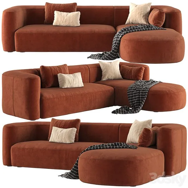 Mellow Sectional Sofa by Acanva 3D Model Mellow Sectional Sofa by Acanva 3D Model