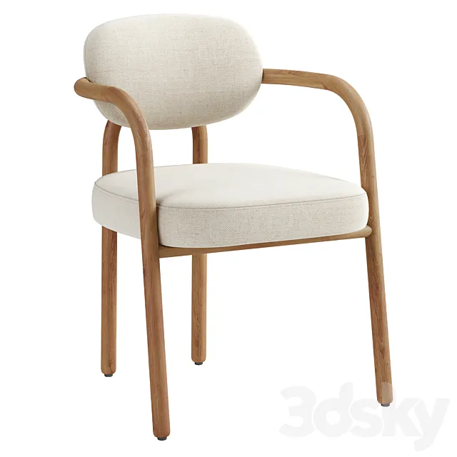 Melqui Chair with armrests. Kave Home 3D Model