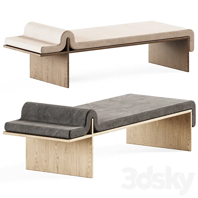 Melt Daybed By Bower Studio _ Upholstered bench 3D Model Melt Daybed By Bower Studio _ Upholstered bench 3D Model