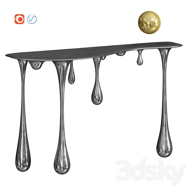 Melting Gold_Silver Console Zhipeng Tan 3D Model Melting Gold_Silver Console Zhipeng Tan 3D Model