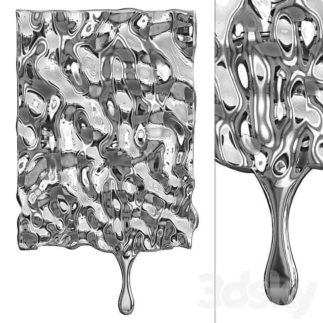 Melting Wall Art sculpture 3DModel Melting Wall Art sculpture 3DModel
