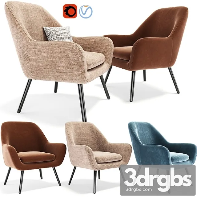 Memphis velvet armchair 02 3D Model Download Memphis velvet armchair 02 3D Model Download