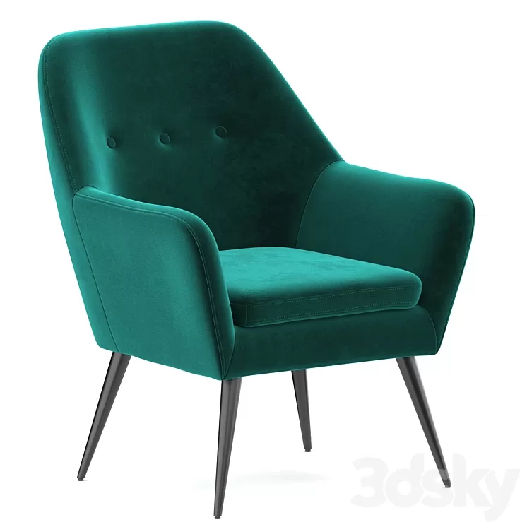 Memphis velvet armchair 3D Model Memphis velvet armchair 3D Model