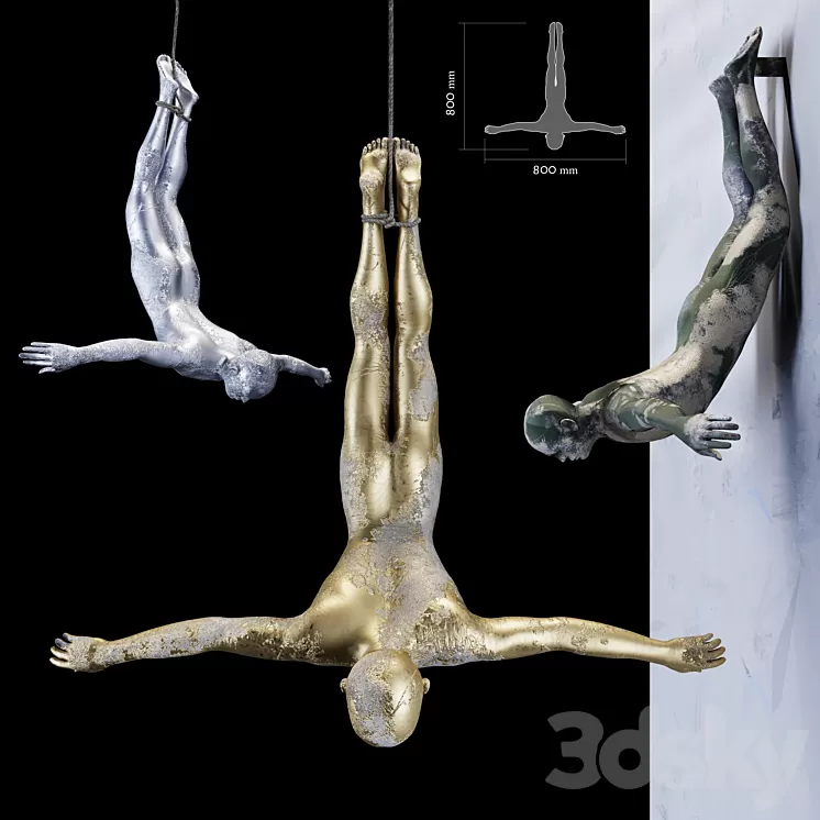 Men fly – Sculpture 3D Model