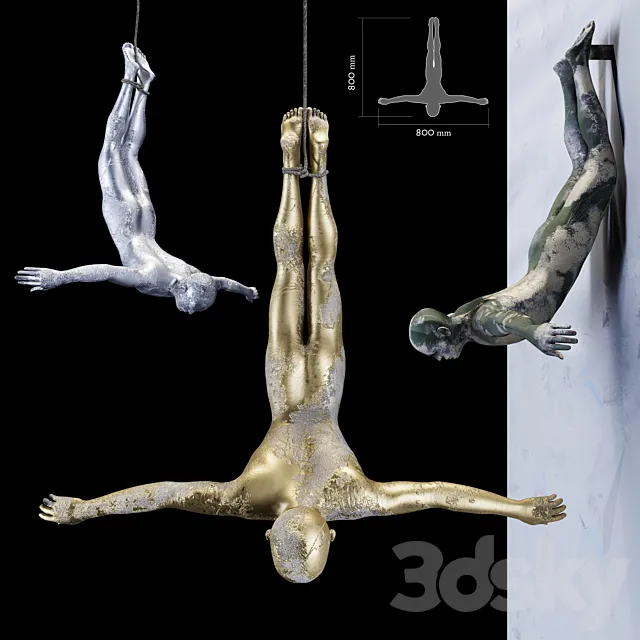 Men Fly - Sculpture 3dmodel - 3dsky Decor Helper