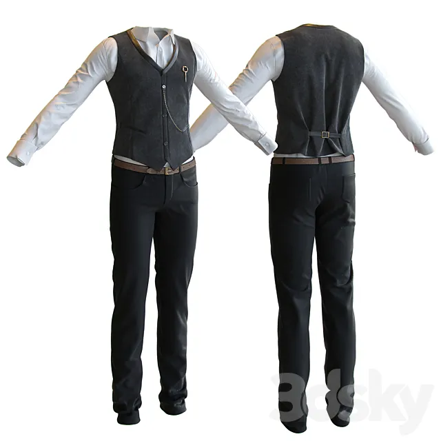 Men’s classic suit 3DModel