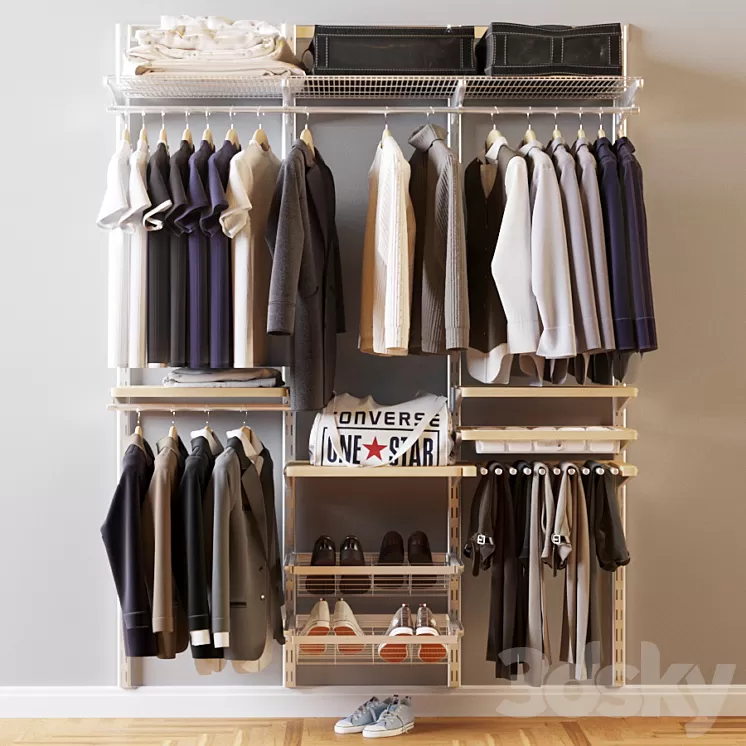 men's closet Elfa 3D Model men's closet Elfa 3D Model