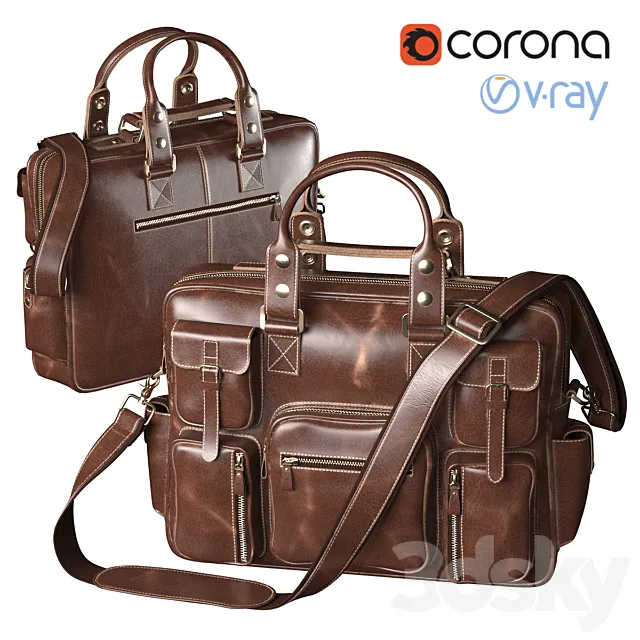 Men’s Leather Bag Silo 3D Model Men’s Leather Bag Silo 3D Model