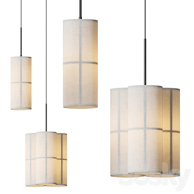 Menu Hashira Pendant Lamp 3D Model Menu Hashira Pendant Lamp 3D Model