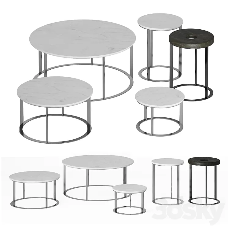 Mera table set. B&B Italia. 3D Model Mera table set. B&B Italia. 3D Model