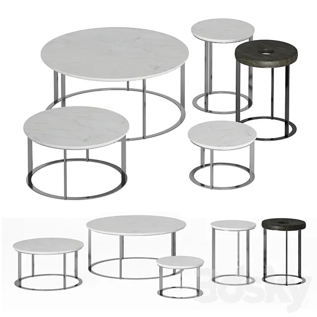 Mera table set. B&B Italia. 3DModel Mera table set. B&B Italia. 3DModel