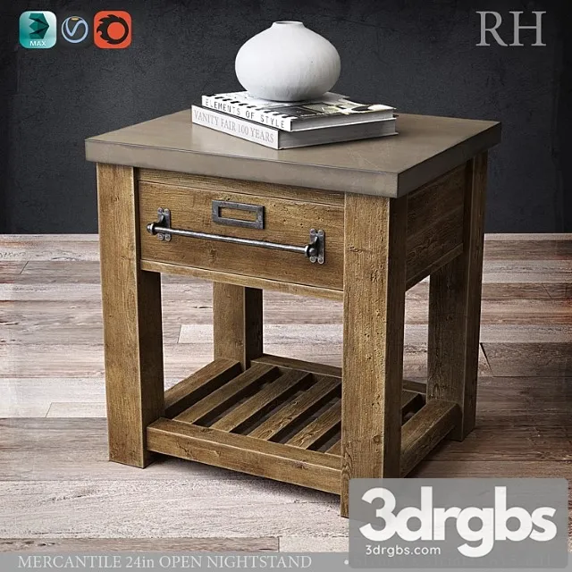 Mercantile 24in Open Nightstand 3D Model Download