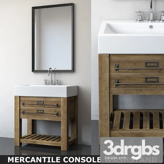 Mercantile Console Washstand 3D Model Download